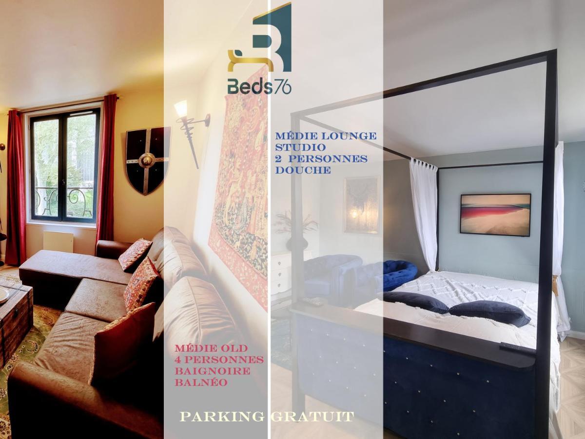 2 Appt Medielounge Ou Medieold, Parking Vue Magnifique Par Beds76 Rouen Eksteriør bilde